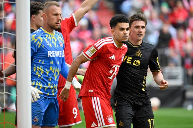 Penalty area scene, goal area scene Goalkeeper Marvin Schwaebe 1 FC Koeln KOE 01 Alessio Castro Montes 1 FC Koeln KOE 17 Luis Diaz FC Bayern Muenchen FCB 14 FC Bayern Muenchen FCB vs 1 FC Koeln 16 05 2026 DFL REGULATIONS PROHIBIT ANY USE OF PHOTOGRAPHS AS IMAGE SEQUENCES AND OR QUASI VIDEO FC Bayern Muenchen FCB vs 1 FC Koeln