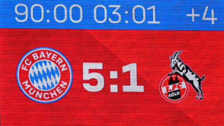 Scoreboard Final Score 5 1 FC Bayern Muenchen FCB vs 1 FC Koeln 16 05 2026 DFL REGULATIONS PROHIBIT ANY USE OF PHOTOGRAPHS AS IMAGE SEQUENCES AND OR QUASI VIDEO FC Bayern Muenchen FCB vs 1 FC Koeln