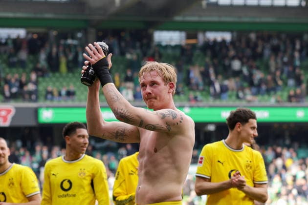 16 05 2026, xgrfx, Soccer 1 Bundesliga, SV Werder Bremen Borussia Dortmund v l Julian Brandt Borussia Dortmund DFL DFB REGULATIONS PROHIBIT ANY USE OF PHOTOGRAPHS as IMAGE SEQUENCES and or QUASI VIDEO Bremen