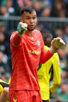 Bremen, Germany 16 May 2026 34 Matchday 1 Bundesliga Werder Bremen vs Borussia Dortmund In picture Goalkeeper Mio Backhaus Werder Bremen DFL regulations prohibit any use of photographs as image sequences and or quasi video Copyright: HMBxMedia MadeleinexFantini