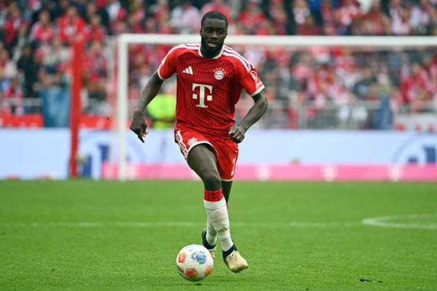 Dayot UPAMECANO Bayern Muenchen , action,single action,single image,cropped image,full body shot,full figure Football 1 Bundesliga Season 2025 2026, 34 Matchday, Matchday34 FC Bayern Muenchen 1 FC Koeln 5 1 on 16 05 2026 , A L L I A N Z A R E N A