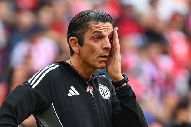 Referee Deniz AYTEKIN cries before his last match and has tears in his eyes Football 1 Bundesliga Season 2025 2026, 34 Matchday, Matchday34 FC Bayern Muenchen 1 FC Koeln 5 1 on 16 05 2026 , A L L I A N Z A R E N A