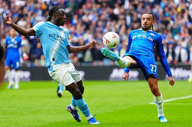 Malo Gusto of Chelsea and Jà rà my Doku of Manchester City Chelsea v Manchester City, Emirates FA Cup Final, Football, Wembley Stadium, London, UK - 16 May 2026London Wembley Stadium United Kingdom EDITORIAL USE ONLY No use with unauthorised audio, video, data, fixture lists, club league logos or live services. Online in-match use limited to 120 images, no video emulation. No use in betting, games or single club league player publications. Copyright: xJavierxGarcia Shutterstockx 16876844dj