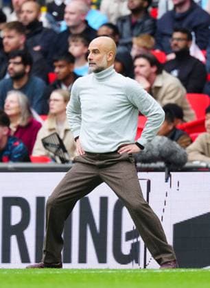 Manchester City Manager Pep Guardiola Chelsea v Manchester City, Emirates FA Cup Final, Football, Wembley Stadium, London, UK - 16 May 2026London Wembley Stadium United Kingdom EDITORIAL USE ONLY No use with unauthorised audio, video, data, fixture lists, club league logos or live services. Online in-match use limited to 120 images, no video emulation. No use in betting, games or single club league player publications.  Copyright: xJavierxGarcia Shutterstockx 16876844dy