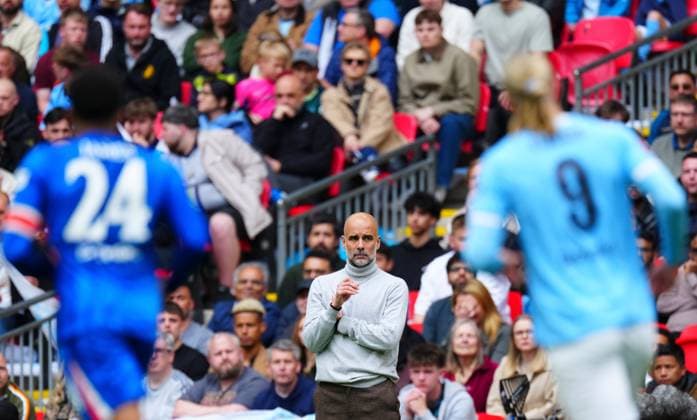 Manchester City Manager Pep Guardiola Chelsea v Manchester City, Emirates FA Cup Final, Football, Wembley Stadium, London, UK - 16 May 2026London Wembley Stadium United Kingdom EDITORIAL USE ONLY No use with unauthorised audio, video, data, fixture lists, club league logos or live services. Online in-match use limited to 120 images, no video emulation. No use in betting, games or single club league player publications.  Copyright: xJavierxGarcia Shutterstockx 16876844fq