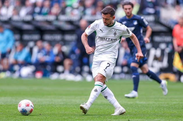 16 05 2026, Football, Borussia Mönchengladbach TSG 1899 Hoffenheim, 1 Soccer Bundesliga, 34 Matchday, Borussia Park, Season 2025 2026 Kevin Stöger Borussia Mönchengladbach 07 DFB regulations prohibit any use of photographs as image sequences and or quasi video Nordrhein Westfalen Germany