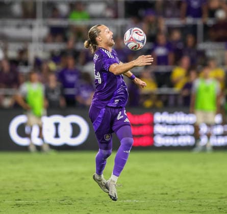May 16, 2026, U.S.: Orlando City SC defender GRIFFIN DORSEY (24) receives a pass against Atlanta United. The Orlando City Soccer Club hosted Atlanta United at Inter&Co Stadium in Orlando, FL. U.S. - ZUMAm299 20260516_znp_m299_021 Copyright: xTaylorxMcFeex