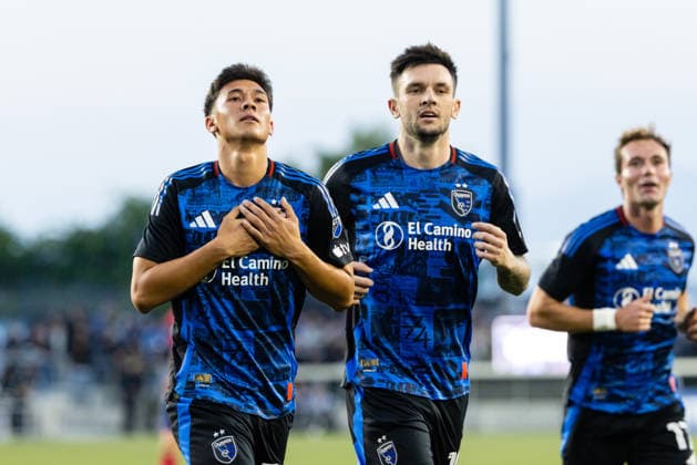 SAN JOSE, CA - MAY 16: Beau Leroux 34 of the San Jose Earthquakes celebrates a goal in the first half of a match against FC Dallas on May 16, 2026 at PayPal Park in San Jose, CA. (Photo by Matthew Huang Icon Sportswire) SOCCER: MAY 16 MLS, Fussball Herren, USA San Jose Earthquakes vs FC Dallas EDITORIAL USE ONLY Icon260516006