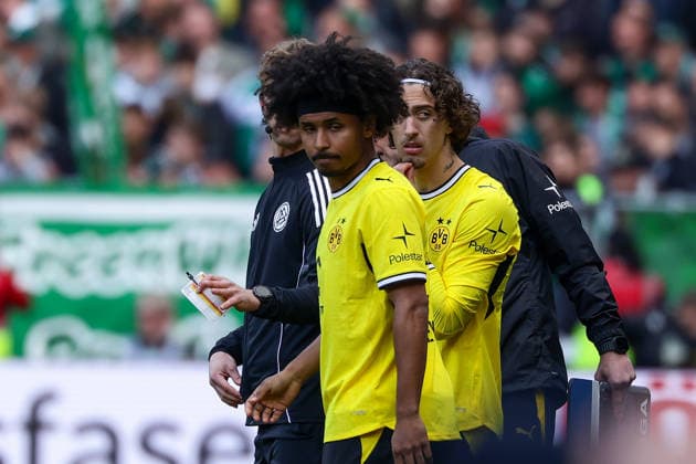 Bremen, Germany, 16 05 26, Karim Adeyemi Borussia Dortmund and Fabio Silva Borussia Dortmund during the 1 Bundesliga match between Werder Bremen Borussia Dortmund at Weserstadion in Bremen Photo by Joachim Bywaletz DFB DFL REGULATIONS PROHIBIT ANY USE OF PHOTOGRAPHS AS IMAGE SEQUENCES AND OR QUASI VIDEO Copyright: JoachimxBywaletz xJB-Sportfoto