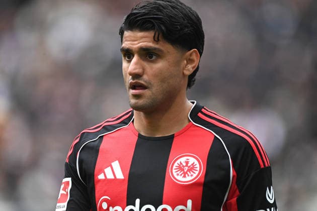 Mahmoud DAHOUD F Portraet, Portrait, Porträt, Einzelbild, angeschnittenes Einzelmotiv, Fussball 1 Bundesliga Saison 2025 2026, 34 Spieltag, Spieltag34, matchday34, Eintracht Frankfurt F VfB Stuttgart S 2 2 am 16 05 2026 Deutsche Bank Park Frankfurt DFL regulations prohibit any use of photographs as image sequences and or quasi video Â