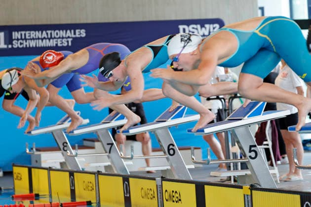 16 05 2026 Swimming 61 International Swimming Festival Nordbad DSW Darmstadt here WK109 B5 L1 A Final 50m breaststroke 3 v li Emelie Braun 2007 TV 08 Baumbach Darmstadt Hessen Germany