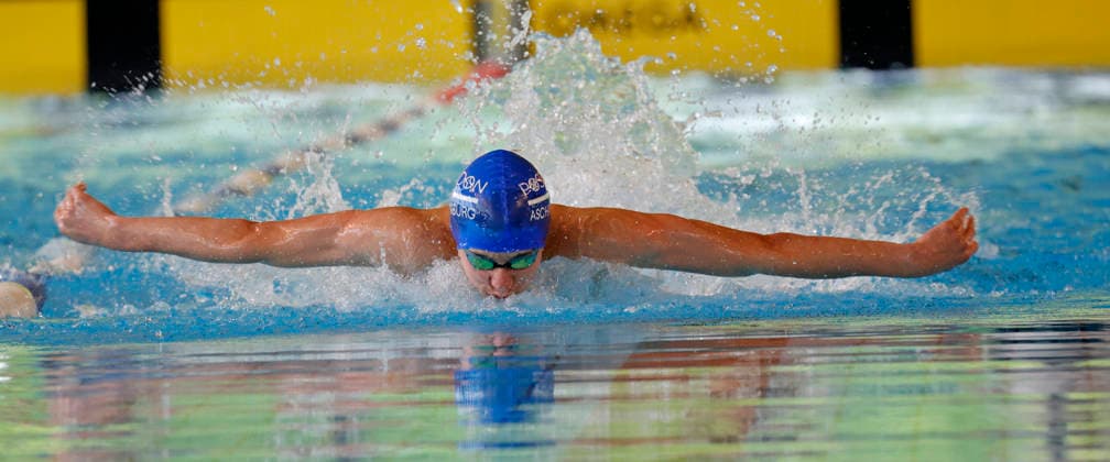 16 05 2026 Swimming 61 International Swimming Festival Nordbad DSW Darmstadt here WK314 B Final 100m Butterfly David Gening 2010 SSKC Poseidon Aschaffenburg Darmstadt Hessen Germany