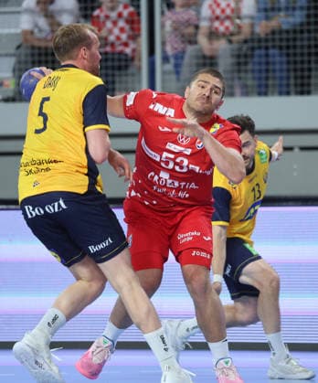 Croatia v Sweden: Internation Friendly Handball Match Marin Sipic of Croatia in action during the International Friendly, Länderspiel, Nationalmannschaft handball match between Croatia and Sweden at Arena Varazdin on May 16, 2026.  SanjinxStrukic PIXSELL