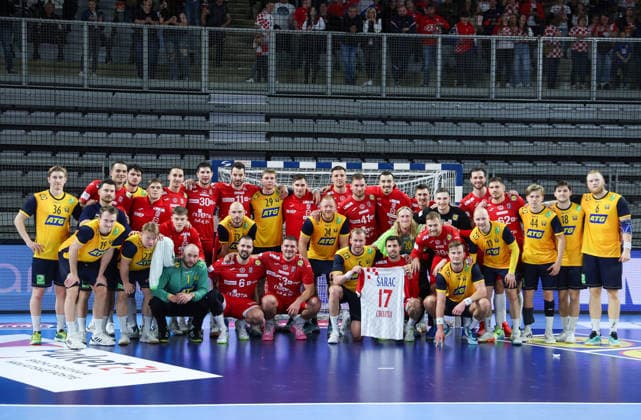 Croatia v Sweden: Internation Friendly Handball Match Players of Croatia and Sweden pose for a photo during the International Friendly, Länderspiel, Nationalmannschaft handball match between Croatia and Sweden at Arena Varazdin on May 16, 2026.  SanjinxStrukic PIXSELL