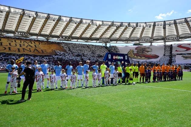 Line up during the Serie A Enilive soccer match between AS Roma and SS Lazio at the Rome s Olympic stadium, Italy - Sunday, May 17, 2026. - Soccer.  Copyright: xFabrizioxCorradetti LaPressex
