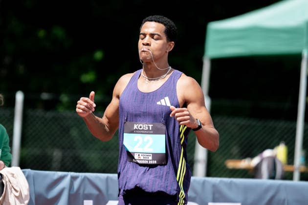 Joshua Abuaku Eintracht Frankfurt e V , 300m hurdles men, 22 , GER, Leichtathletik, Athletics, Internationales KOST Laeufermeeting, Pliezhausen, 17 05 2026, GER, Leichtathletik, Athletics, Internationales KOST Laeufermeeting, Pliezhausen, 17 05 2026 Pliezhausen Copyright: xStefanxMayerx EP_SMR