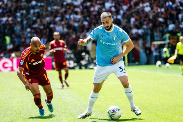 IPA84781499 - Mario Gila of SS Lazio in action during Roma-Lazio, Serie A 2025 2026 at Stadio Olimpico on May 17, 2026 during AS Roma vs SS Lazio, Italian soccer Serie A match in Rome, Italy, May 17 2026  Copyright: xDomenicoxBari IPAxSportx xx 84781499