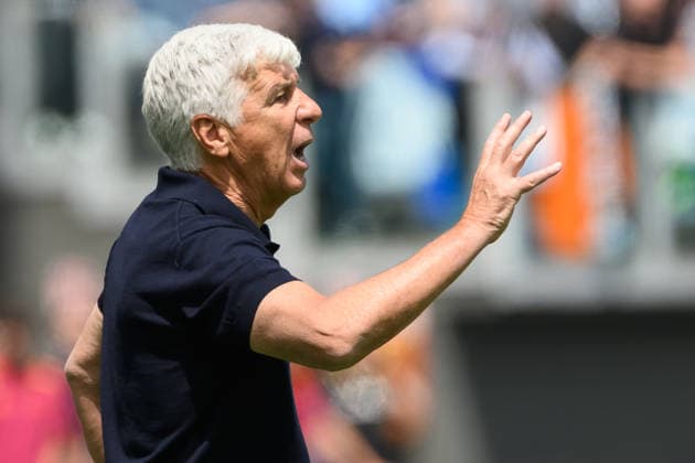 Gian Piero Gasperini, head coach of AS Roma reacts during the Serie A 2025 2026 football match between AS Roma and SS Lazio at Stadio Olimpico in Rome (Italy), May 17, 2026. AndreaxStaccioli