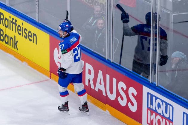 FRIBOURG, SWITZERLAND MAY 17 Marek Hrivik of Slovakia celebrates his goal during the 2026 IIHF Ice Hockey World Championship Switzerland game between Italy and Slovakia at BCF Arena on May 17, 2026 in Fribourg, Fribourg Fribourg BCF Arena Fribourg Switzerland Copyright: xJustPictures.ch JarixPestelaccix jp-en-EuSpIm-JP6_JAR_Italy_Slovakia_16May2026_00041
