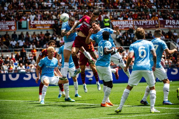 IPA84781909 - Gianluca Mancini of AS Roma scored during Roma-Lazio, Serie A 2025 2026 at Stadio Olimpico on May 17, 2026 during AS Roma vs SS Lazio, Italian soccer Serie A match in Rome, Italy, May 17 2026  Copyright: xDomenicoxBari IPAxSportx xx 84781909