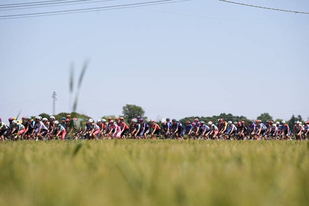 The pack rides during Stage 9 of the Giro d™Italia from Cervia to Corno alle Scale, Italy, Sunday May 17, 2026.  Copyright: xMarcoxAlpozzi LaPressex