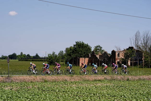 The pack rides during Stage 9 of the Giro d™Italia from Cervia to Corno alle Scale, Italy, Sunday May 17, 2026.  Copyright: xMarcoxAlpozzi LaPressex
