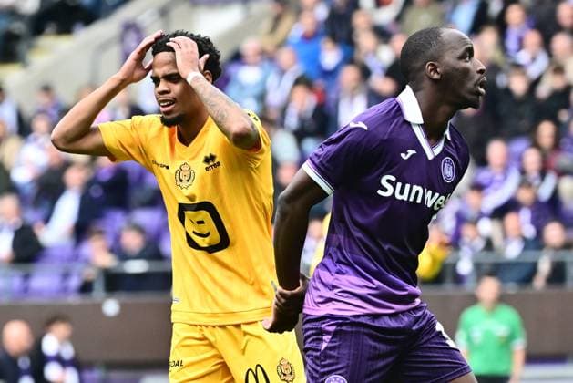 RSC Anderlecht v KV Mechelen - Jupiler Pro League Champions Play-Off ANDERLECHT, BELGIUM - MAY 17 : Koudou Therence defender of KV Mechelen looks dejected after missing an opportunity during the Jupiler Pro League Champions Play-Off match between RSC Anderlecht and KV Mechelen on May 17, 2026 in Anderlecht, Belgium, 17 05 2026 Anderlecht Belgium  Copyright: xPeterxDexVoechtx