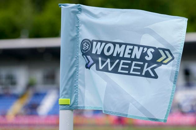 A corner flag with the logo of the DFB Women s week Womens week blows in the wind,, flag, club, single image, single photo, symbol photo, symbol image, icon, action, action, 17 05 2026, Sinsheim Hoffenheim Germany , Football, Google Pixel Women Bundesliga, TSG 1899 Hoffenheim RB Leipzig, DFB DFL REGULATIONS PROHIBIT ANY USE OF PHOTOGRAPHS AS IMAGE SEQUENCES AND OR QUASI VIDEO xozx