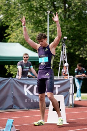 Owe Fischer Breiholz Koenigsteiner LV, 300m hurdles men, 3 , GER, Leichtathletik, Athletics, Internationales KOST Laeufermeeting, Pliezhausen, 17 05 2026, GER, Leichtathletik, Athletics, Internationales KOST Laeufermeeting, Pliezhausen, 17 05 2026 Pliezhausen Copyright: xStefanxMayerx EP_SMR
