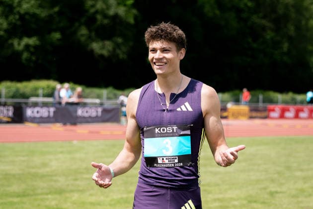 Owe Fischer Breiholz Koenigsteiner LV, 300m hurdles men, 3 , GER, Leichtathletik, Athletics, Internationales KOST Laeufermeeting, Pliezhausen, 17 05 2026, GER, Leichtathletik, Athletics, Internationales KOST Laeufermeeting, Pliezhausen, 17 05 2026 Pliezhausen Copyright: xStefanxMayerx EP_SMR