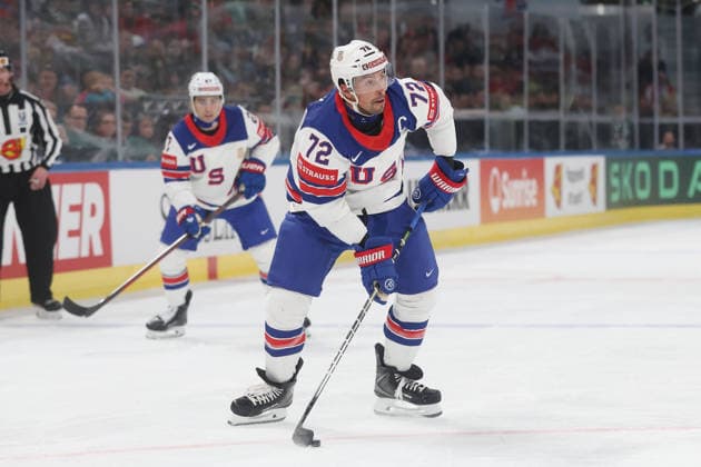 17 05 2026 Swiss Life Arena Zurich , SWITZERLAND, Ice Hockey Men IIHF World Championship Zurich 2026 Group A USA GBR Justin Faulk USA
