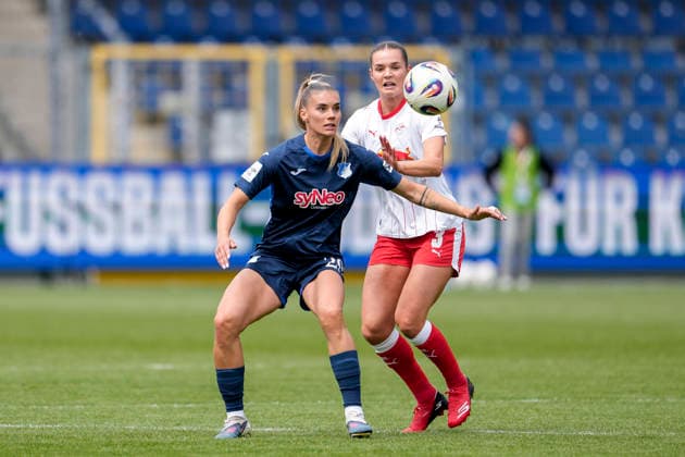 v li Selina Cerci TSG, 29 , Andrea Norheim RBL, 3 , duel, duel, tackle, tackling, dynamics, action, action, 17 05 2026, Sinsheim Hoffenheim Germany , Football, Google Pixel Women Bundesliga, TSG 1899 Hoffenheim RB Leipzig, DFB DFL REGULATIONS PROHIBIT ANY USE OF PHOTOGRAPHS AS IMAGE SEQUENCES AND OR QUASI VIDEO xozx