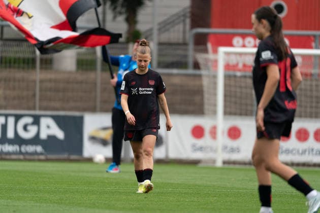 LEVERKUSEN, GERMANY - MAY 17: Kristin Kögel (11 Bayer 04 Leverkusen) in action during the Google Pixel Frauen-Bundesliga match between Bayer 04 Leverkusen and SV Werder Bremen at Ulrich-Haberland-Stadion on May 17, 2026 in Leverkusen, Germany. (Photo by Qianru Zhang Press Photo) Copyright: xQianruxZhang SPPx Sportspressphoto_SPR148558