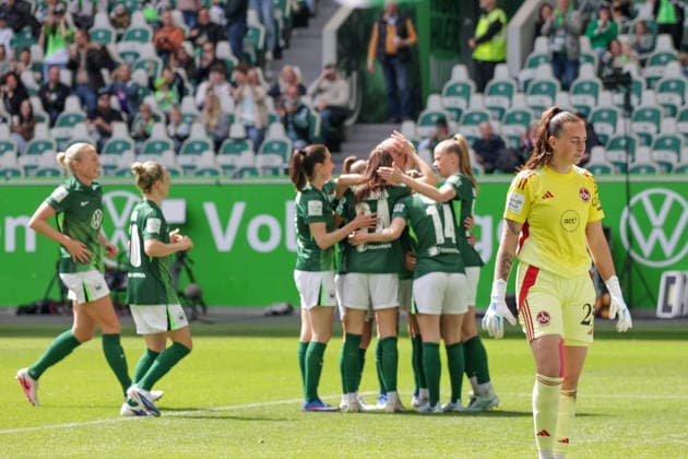 17 05 2026, xgrfx, Soccer Google Pixel Women Bundesliga, VfL Wolfsburg 1 FC Nürnberg v l Goal, Alexandra Popp to 1 0 VfL Wolfsburg DFL DFB REGULATIONS PROHIBIT ANY USE OF PHOTOGRAPHS as IMAGE SEQUENCES and or QUASI VIDEO Wolfsburg