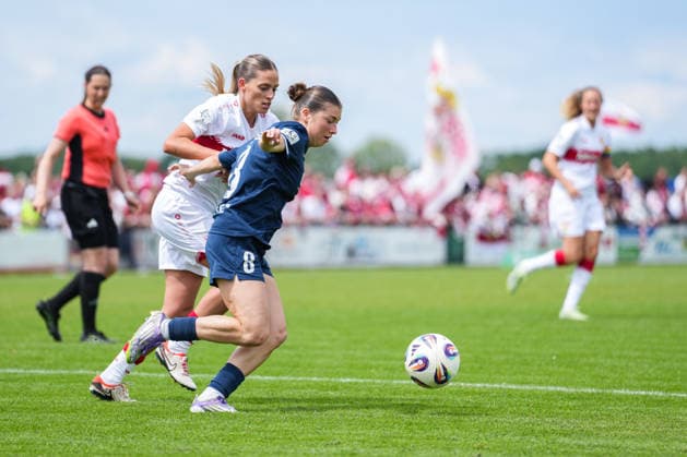 2 Womens Bundesliga SC Sand vs VfB Stuttgart, 17 05 2026 duel between Dafina Redzepi VfB Stuttgart, 7 and Kim Schneider SC Sand, 8 2 Womens Bundesliga SC Sand vs VfB Stuttgart, Adams Arena SC Sand, 17 05 2026 DFB DFL REGULATIONS PROHIBIT ANY USE OF PHOTOGRAPHS AS IMAGE SEQUENCES AND OR QUASI VIDEO Copyright: xBEAUTIFULxSPORTS Boscox