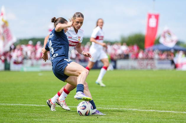 2 Womens Bundesliga SC Sand vs VfB Stuttgart, 17 05 2026 duel between Dafina Redzepi VfB Stuttgart, 7 and Kim Schneider SC Sand, 8 2 Womens Bundesliga SC Sand vs VfB Stuttgart, Adams Arena SC Sand, 17 05 2026 DFB DFL REGULATIONS PROHIBIT ANY USE OF PHOTOGRAPHS AS IMAGE SEQUENCES AND OR QUASI VIDEO Copyright: xBEAUTIFULxSPORTS Boscox