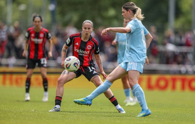 GER, Frankfurt, Eintracht Frankfurt vs Union Berlin, Google Pixel Bundesliga, Football, DFB, Season 2025 2026, Stadion am Brentanobad, 26 Matchday in the picture v l Geraldine Reuteler Eintracht Frankfurt Women 14 DFB DFL REGULATIONS PROHIBIT ANY USE OF PHOTOGRAPHS AS IMAGE SEQUENCES AND OR QUASI VIDEO, 17 05 2026 Copyright: HMBxMedia HendrikxHamelau