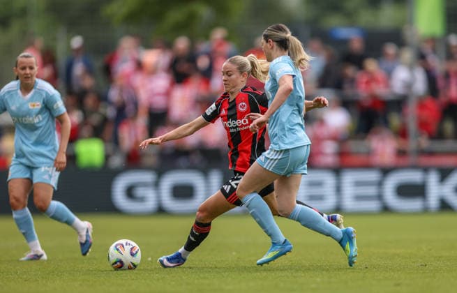 GER, Frankfurt, Eintracht Frankfurt vs Union Berlin, Google Pixel Bundesliga, Football, DFB, Season 2025 2026, Stadion am Brentanobad, 26 Matchday in picture Nadine Riesen Eintracht Frankfurt Women 22 DFB DFL REGULATIONS PROHIBIT ANY USE OF PHOTOGRAPHS AS IMAGE SEQUENCES AND OR QUASI VIDEO, 17 05 2026 Copyright: HMBxMedia HendrikxHamelau