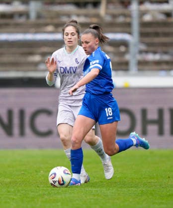 17 05 2026, Hänsch Arena, Meppen, GER, Soccer, 2 Bundesliga, Women SV Meppen vs VfL Bochum, Lana Hubbeling SV Meppen 18 DFL REGULATIONS PROHIBIT ANY USE OF PHOTOGRAPHS AS IMAGE SEQUENCES AND OR QUASI VIDEO Meppen Lower Saxony Germany Hänsch Arena