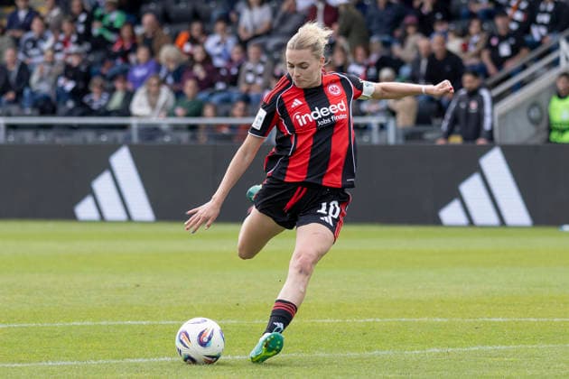 Google Pixel Womens Bundesliga Eintracht Frankfurt 1 FC Union Berlin, 17 05 2026 Laura Freigang Eintracht Frankfurt 10 shooting at the goal, she scores the goal to 1 2, cropped image, portrait portrait, Eintracht Frankfurt 1 FC Union Berlin, Frankfurt, Stadion am Brentanobad, 17 5 2026 Copyright: xBEAUTIFULxSPORTS Gawlikx