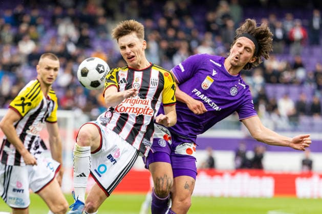 SOCCER - BL, A.Wien vs LASK VIENNA,AUSTRIA,17.MAY.26 - SOCCER - ADMIRAL Bundesliga, championship group, FK Austria Wien vs Linzer ASK. Image shows Krystof Danek (LASK) and Johannes Handl (A.Wien).  GEPAxpictures xPhilippxBrem