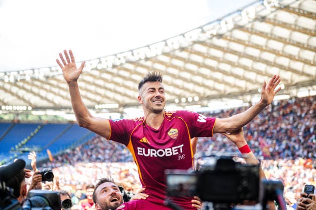 IPA84786155 - Stephan El Shaarawy of AS Roma during Roma-Lazio, Serie A 2025 2026 at Stadio Olimpico on May 17, 2026 during AS Roma vs SS Lazio, Italian soccer Serie A match in Rome, Italy, May 17 2026  Copyright: xDomenicoxBari IPAxSportx xx 84786155