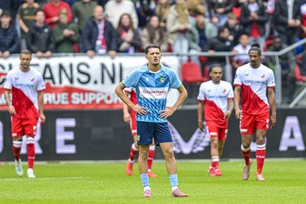 UTRECHT , 17-05-2026 , Stadium de Galgenwaard , season 2025 2026 , Dutch Eredivisie , football , match between FC Utrecht and Fortuna Sittard , picture shows player of Fortuna Sittard looks dejected after the goal Utrecht - Fortuna Sittard  x203758729x Copyright: