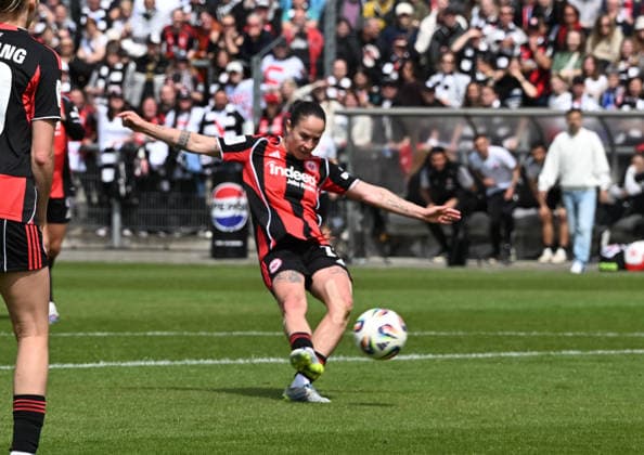 17 05 2026, xsltx, Soccer Google Pixel Women Bundesliga, Eintracht Frankfurt 1 FC Union Berlin v l GÃ raldine Reuteler Eintracht Frankfurt scores to 4 2 for Frankfurt DFL DFB REGULATIONS PROHIBIT ANY USE OF PHOTOGRAPHS as IMAGE SEQUENCES and or QUASI VIDEO