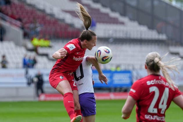 Lisa Karl SC Freiburg, 02 Header , Germany, Soccer, GooglePixel Women Bundesliga, 26 Matchday, 2025 2026, SGS Essen vs SC Freiburg, 17 05 2026, Stadion an der Hafenstraße, Essen Stadion an der Hafenstraße Nordrhein Westfalen Germany Copyright: xArnexAmbergx