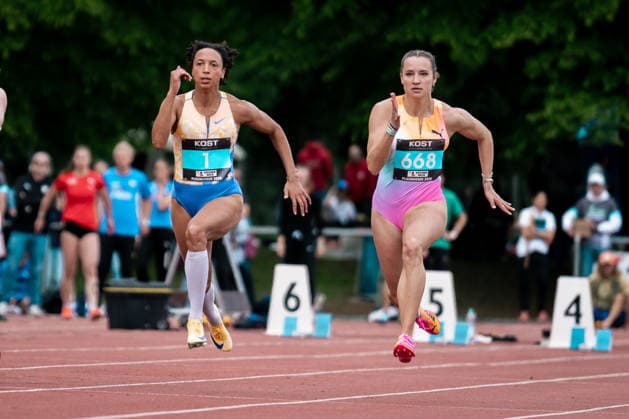 Malaika Mihambo LG Kurpfalz, 80m women, 1 , Rosina Schneider TV Sulz, 80m women, 668 , GER, Leichtathletik, Athletics, Internationales KOST Laeufermeeting, Pliezhausen, 17 05 2026, GER, Leichtathletik, Athletics, Internationales KOST Laeufermeeting, Pliezhausen, 17 05 2026 Pliezhausen Copyright: xStefanxMayerx EP_SMR