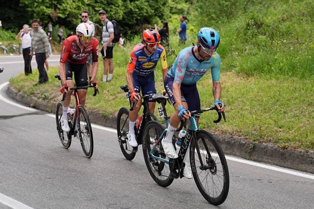 Italy™s Diego Ulissi of XDS Astana Team leads during Stage 9 of the Giro d™Italia from Cervia to Corno alle Scale, Italy, Sunday May 17, 2026.  Copyright: xMarcoxAlpozzi LaPressex