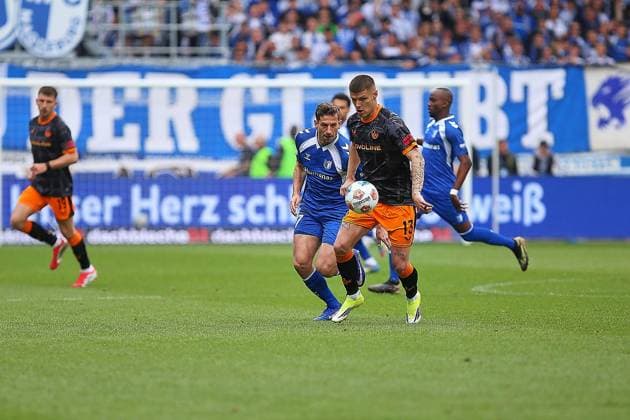 Magdeburg, Saxony-Anhalt, Germany, 17 05 2026 Avnet Arena 34 Matchday, Season 2025 26, 2 Soccer Bundesliga 1 FC Magdeburg 1 FC Kaiserslautern Alexander Nollenberger 17, 1 FC Magdeburg and Erik Wekesser 13, 1 FC Kaiserslautern in duel Copyright: xdtsxNachrichtenagenturx dts_119122