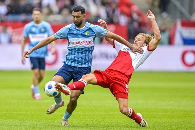 Sport Bilder des Tages UTRECHT , 17-05-2026 , Stadium de Galgenwaard , season 2025 2026 , Dutch Eredivisie , football , match between FC Utrecht and Fortuna Sittard , picture shows Fortuna Sittard player Yassin Oukili and FC Utrecht player Dani de Wit Utrecht - Fortuna Sittard  x203759130x Copyright: