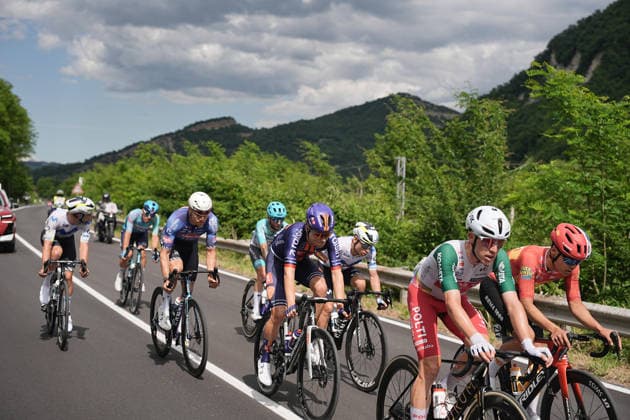 The pack rides during Stage 9 of the Giro d™Italia from Cervia to Corno alle Scale, Italy, Sunday May 17, 2026.  Copyright: xMarcoxAlpozzi LaPressex